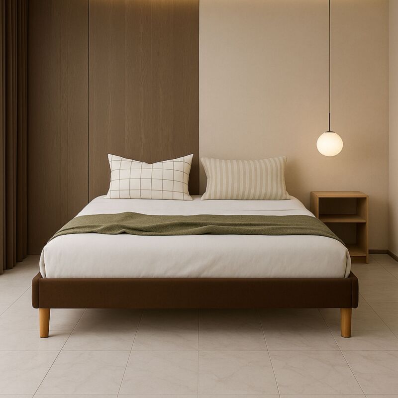 Gregory - Solide et Confortable Sommier Tapissier marron + Pieds en 20 cm pour matelas en 160x200 - 2 x 13 Lattes - Montage Rapide et Facile