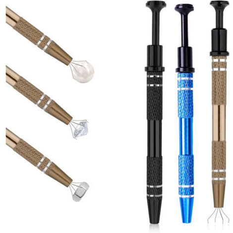 Greifer – Perforierter Kugelzapfen – Silberpflücker – Gemakkelijk te grip – Geschikt für Kugel, Diamant perforiert – Schwarz, Braun, Blau – 3 Stück