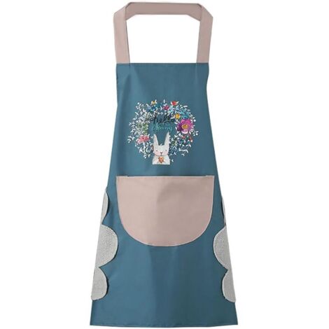 Grembiule da cucina da donna con tasche per asciugare le mani, ampia tasca, impermeabile, ideale per cucinare e cuocere al forno.