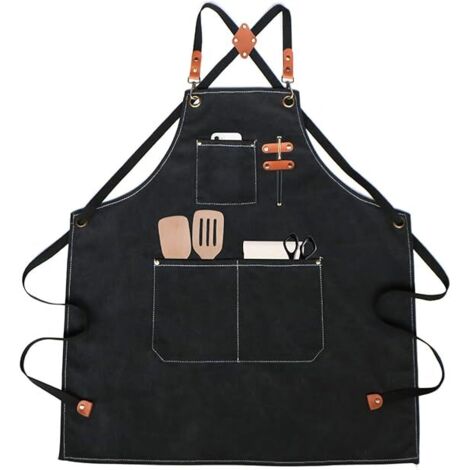 Grembiule da cucina, grembiule da lavoro, grembiule da barbecue, per barbecue, ristorante, giardino, barbecue, bar
