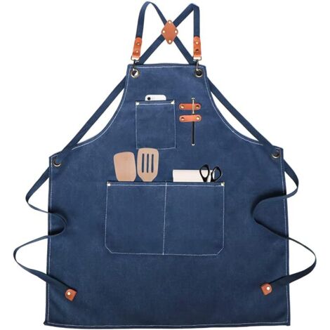 Grembiule da cucina, grembiule da lavoro, grembiule da barbecue, per barbecue, ristorante, giardino, barbecue, bar