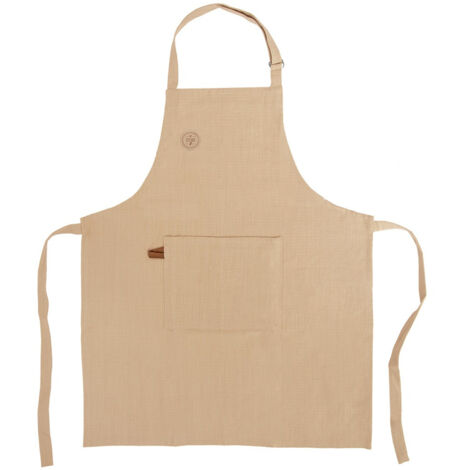 Grembiule da cucina in cotone, con lacci, protettivo, per cucinare, beige, pezzi