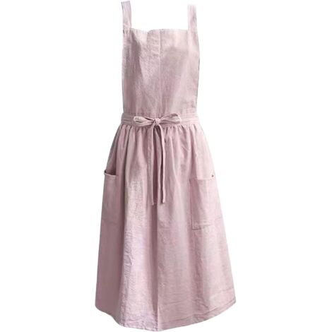 Grembiule da giardino per donna con tasche, in morbido cotone, carino ed elegante, grembiule con incrocio sul retro, grembiule da lavoro per ristorante, composizione floreale
