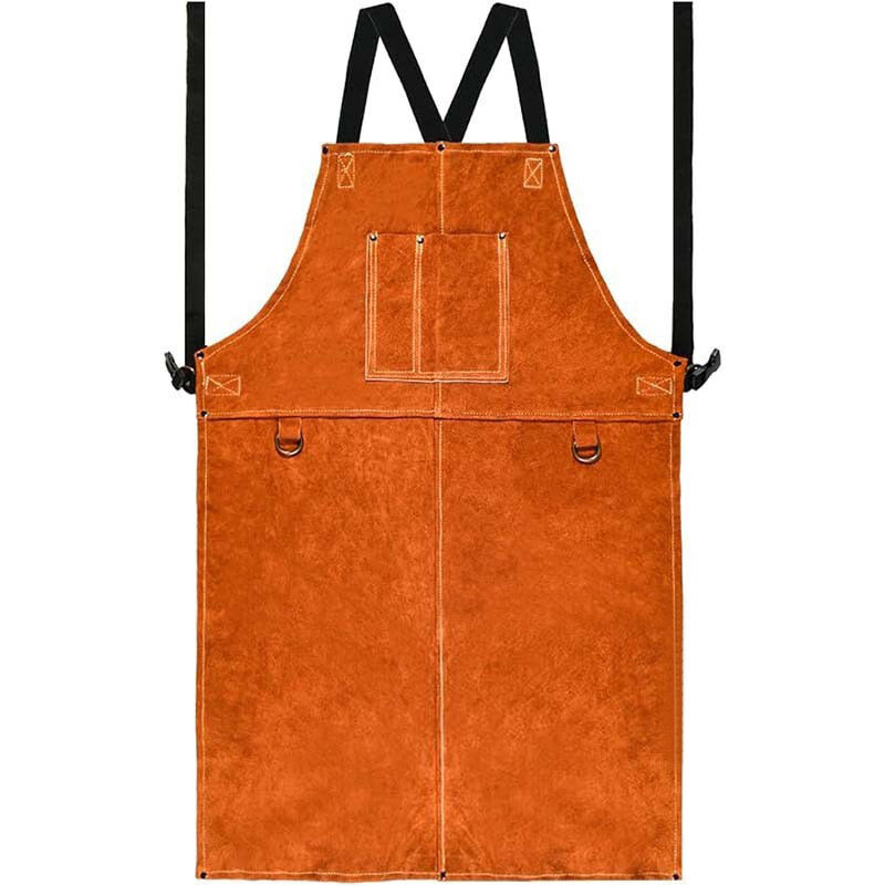 Image of Grembiule da saldatura, grembiule da lavoro in pelle da uomo, grembiule da cucina multifunzionale da 24' x 36'