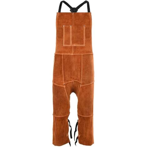 Grembiule da saldatura professionale in pelle da uomo, grembiule da lavoro resistente al calore, perfetto per fabbro, fai da te, saldatore, cammello