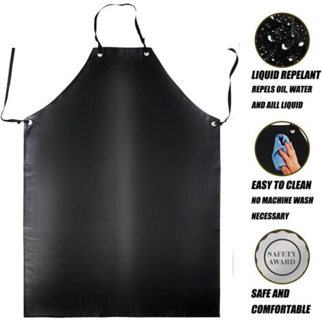 Grembiule in PVC impermeabile - 120x90 cm, nero, per uomo e donna, impermeabile e resistente all'olio, adatto per pulizie, lavori di laboratorio, macellazione e cura dei cani.