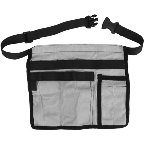 Grembiule porta attrezzi da giardino, tasche multiple, tessuto Oxford, cintura regolabile, grigio