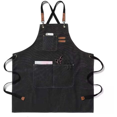 Grembiuli da barbecue per uomo, grembiule da lavoro pratico, grembiule da lavoro con tasche e cinghie regolabili per parrucchiere, cucina, giardiniere