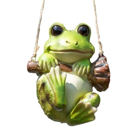 Grenouille en résine oscillante, ornement de jardin -