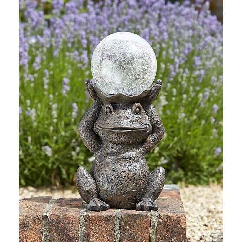 Smart Garden - Grenouille Globe verre craquelé solaire