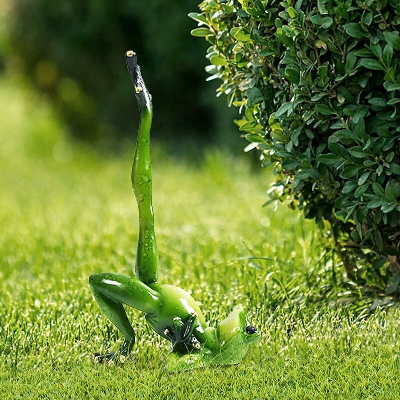 Guazhunifr - Grenouille Statue, Ornement de Grenouille, Grenouille Sculpture, Sculptures et statues de jardin, 3D Yoga Grenouille Figurine Décoration