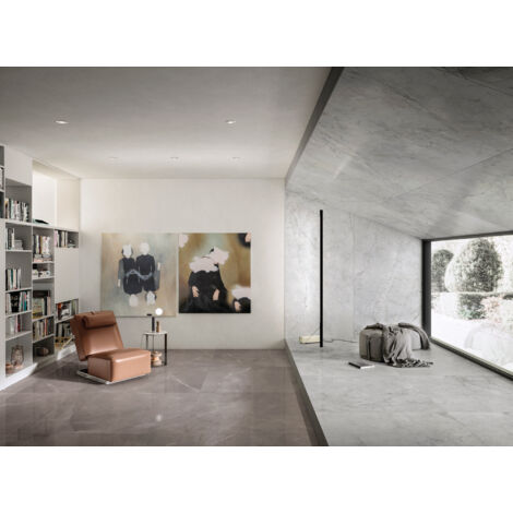 Grès cérame - BOUTIQUE - Invisible Gray - Poli - 120x120x0,85cm