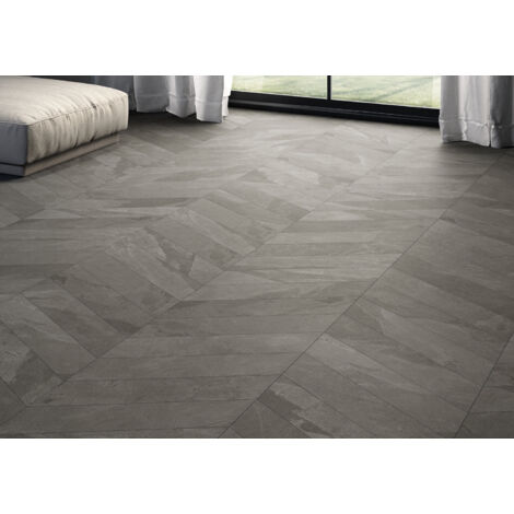 Grès cérame - BRAZILIAN SLATE - Pencil Grey - Antidérapant - 60x60x0,9cm