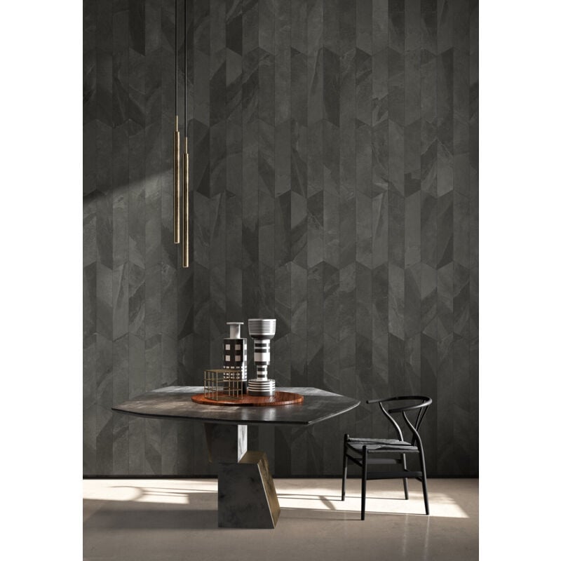 Grès cérame - BRAZILIAN SLATE - Rail Black - 60x60 - Naturelle - (1,08 m²)
