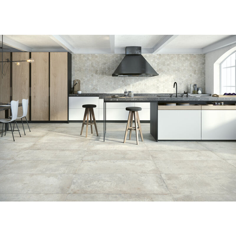 Stone By Stone - Grès cérame - debris - Flint - Talc - 80x80 - Naturelle - (1,28 m²)