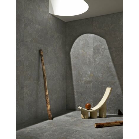 Grès cérame - DINAMIKA - Breccia Grey - Naturelle - 120x7x0,85cm  - Plinthe