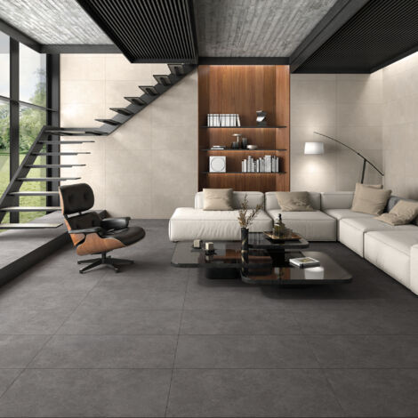 Grès cérame - FLOW - STONE COAL - 30x60 Rectifié - Naturel - (1,26 m²)