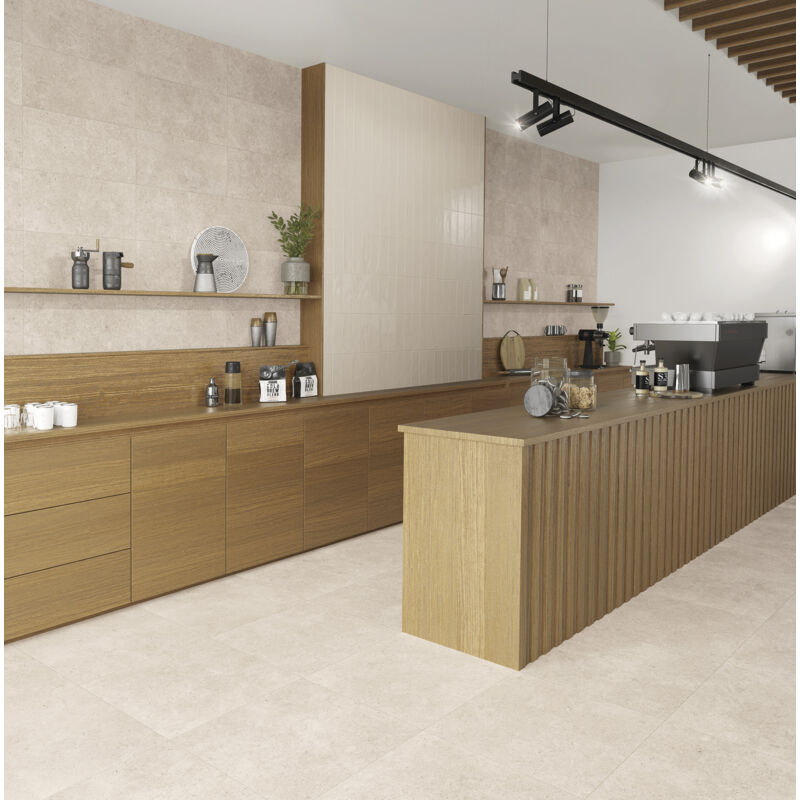 Stone By Stone - Grès cérame - flow - stone sand - 60x60 Rectifié - Anti dérapant - (1,05 m²)