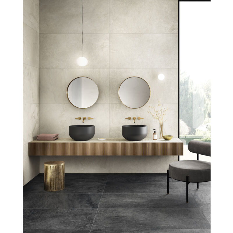 Grès cérame - LAVAREDO - Anthracite - 60x120 - Antidérapant - (1,44 m²)