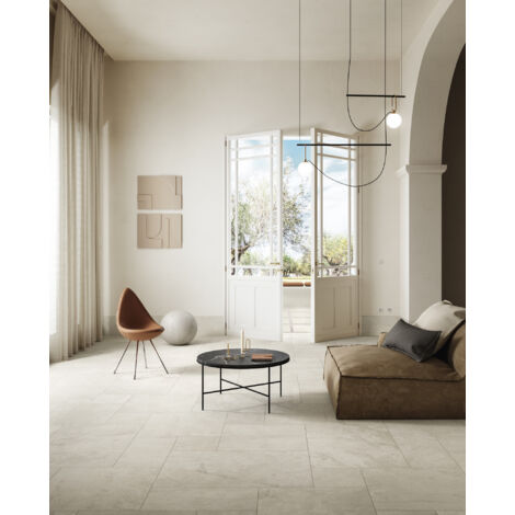 Grès cérame - LAVAREDO - Bianco - Naturelle - 40x10x0,85cm  - Plinthe