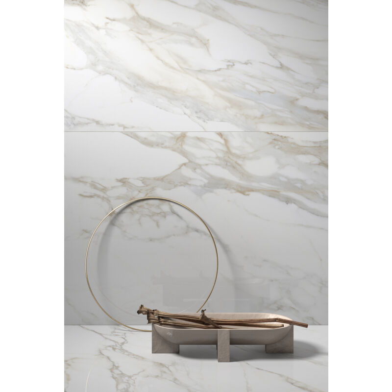 Stone By Stone - Grès cérame - muse 2.0 - Calacatta Gold - Plinthe 7x60 - Satin