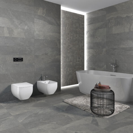 Grès cérame - MUSTANG SLATE - LIGHT GREY - 30x60 Rectifié - (1,22 m²)