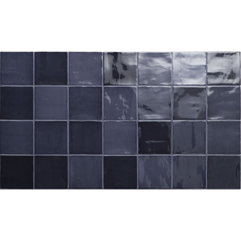 Stone By Stone - Faïence - new zellige - navy - 13x13 - Brillant - (0,42 m²)