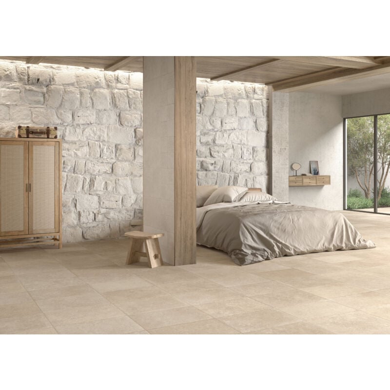 Stone By Stone - Grès cérame - pierre neuve - Crème - 40x60 - Naturelle - (0,96 m²)