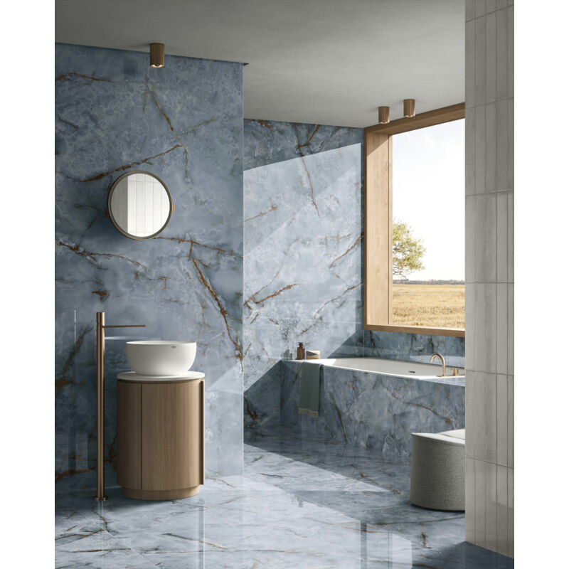 Stone By Stone - Grès cérame - premiere - Onice Azzurro - 60x120 - Poli - (1,44 m²)