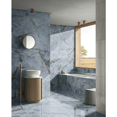 Grès cérame - PREMIERE - Onice Azzurro - Poli - 60x60x0,85cm