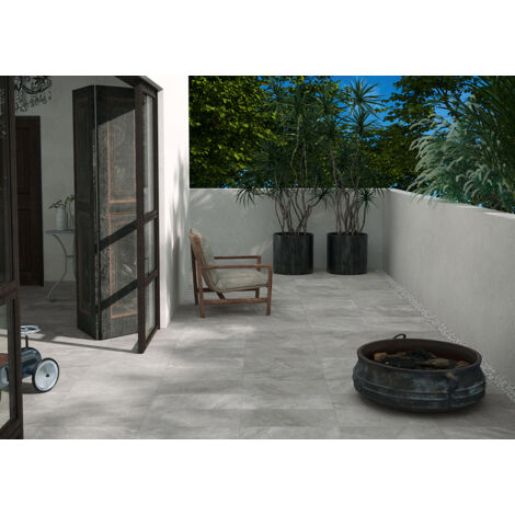 Grès cérame - STONE LAB - Quarzite Grigio - Antidérapant - 43,5x21,6x0,85cm