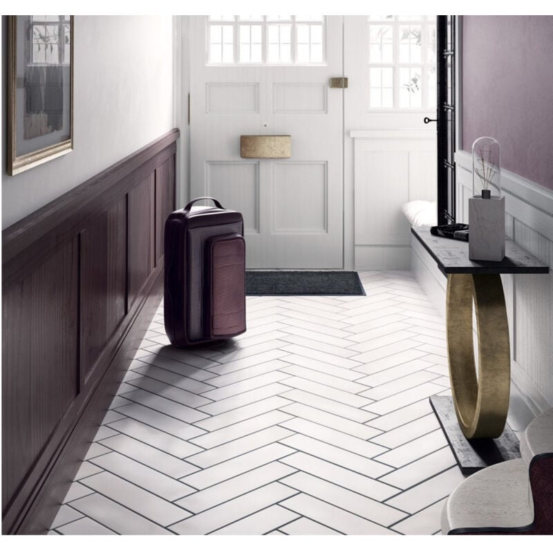 Carrelage grès cérame Stromboli 36,8x9,2 cm Blanc - Mat - boîte de 0.65 m2 - Gioia Materia