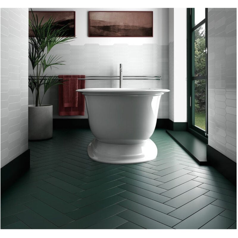 Carrelage grès cérame Stromboli 36,8x9,2 cm Vert Foncé - Mat - boîte de 0.65 m2 - Gioia Materia