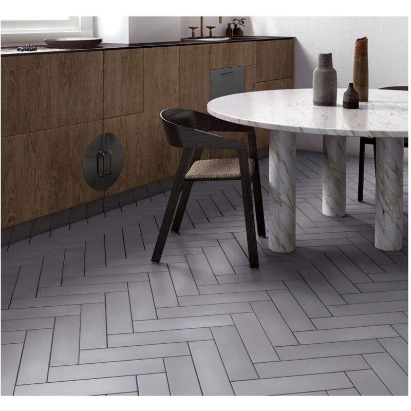 Carrelage grès cérame Stromboli 36,8x9,2 cm Gris - Mat - boîte de 0.65 m2 - Gioia Materia