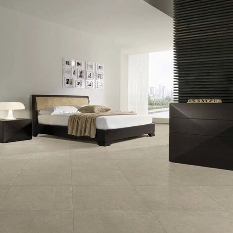 Gres Porcellanato Effetto Cemento Rettificato Naturale 81x81 Avorio Evoq - Antica Ceramica Rubiera