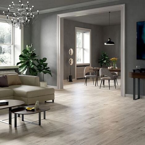 Herberia Ceramica Nwood Silver 20x120 Gres Effetto Legno