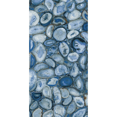 Gres Porcellanato Effetto Marmo Agata Blue Lucido 60X120 - EABE1503 (Ceramishop.it)