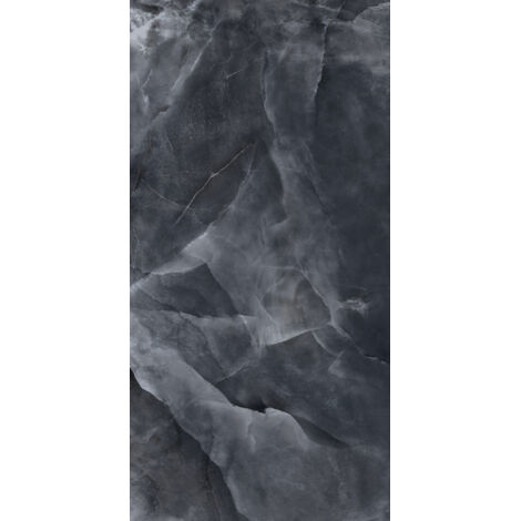 Gres Porcellanato Effetto Marmo Onice Nero Lucido 60X120 - EOXK132 (Ceramishop.it)