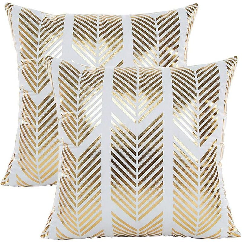

GRESAHOM Funda de cojín de oro blanco, funda de cojín decorativa frontal con estampado de piña, funda de cojín suave y transpirable cuadrada para