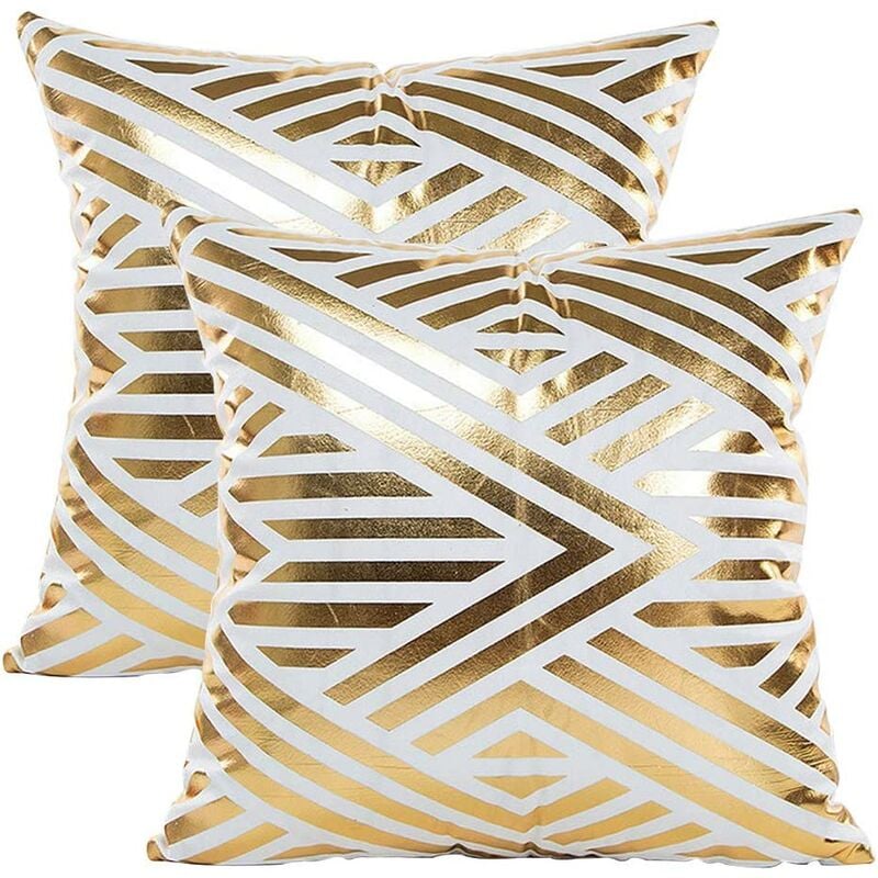 

GRESAHOM Funda de cojín de oro blanco, fundas de cojín decorativas delanteras con estampado de piña, funda de cojín suave y transpirable cuadrada