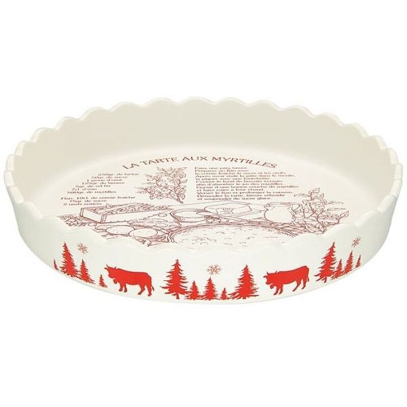 Table et cook - blanc mattourtiere 30CM myrtilles Table et cook - blanc mattourtiere 30CM myrtilles