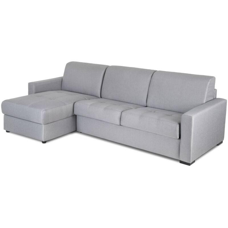 GRETA - Canapé d'angle réversible convertible gris - Gris