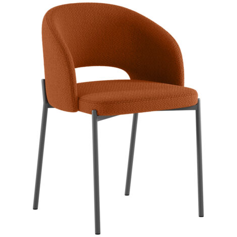 Greta - Orangefarbener Stoffstuhl 2tlg