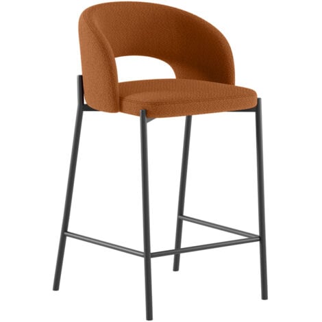 Greta - Sgabello in tessuto arancione - Set da 2 pz