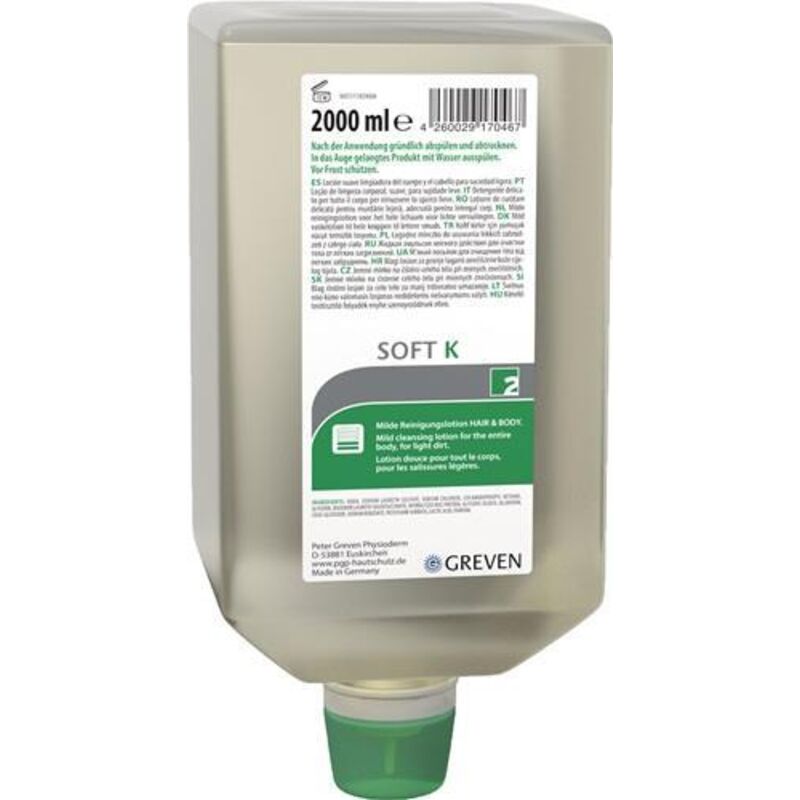Lotion nettoyante pour tout le corps ® soft k 2 l bouteille Vario Salissures légères à moyennes salissures légères à moyennes