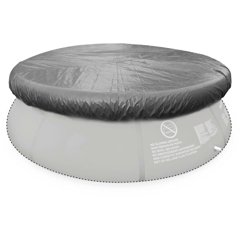 Alice's Garden - Grey Ø330cm protective cover for Ø300cm round above ground pool, cover for Agate swimming pool