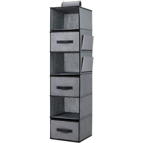 Grey 6 Tier Closet Hanging Organizer