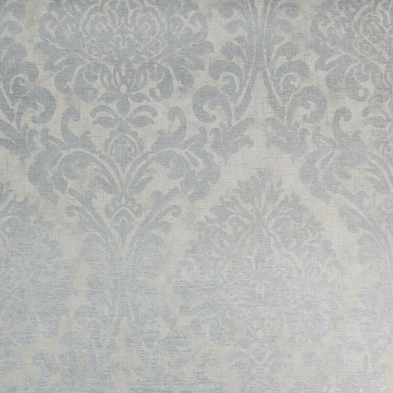 Grey and Silver Damask Wallpaper Traditional Heavy Duty Textured Vinyl