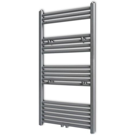 Grey Bathroom Central Heating Towel Rail Radiator Straight 600x1160mm