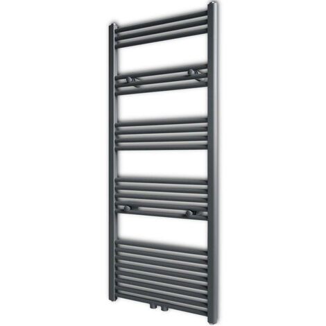Grey Bathroom Central Heating Towel Rail Radiator Straight 600x1424mm